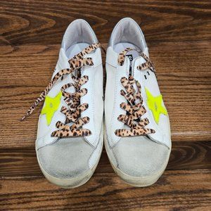 Golden Goose Deluxe Brand Superstar sneakers yellow star leopard lace